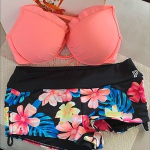Victoria’s Secret Bikini top & booty shorts.